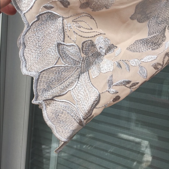 Embroidered Mini Sheath Dress with Bell Sleeves - Picture 5 of 7